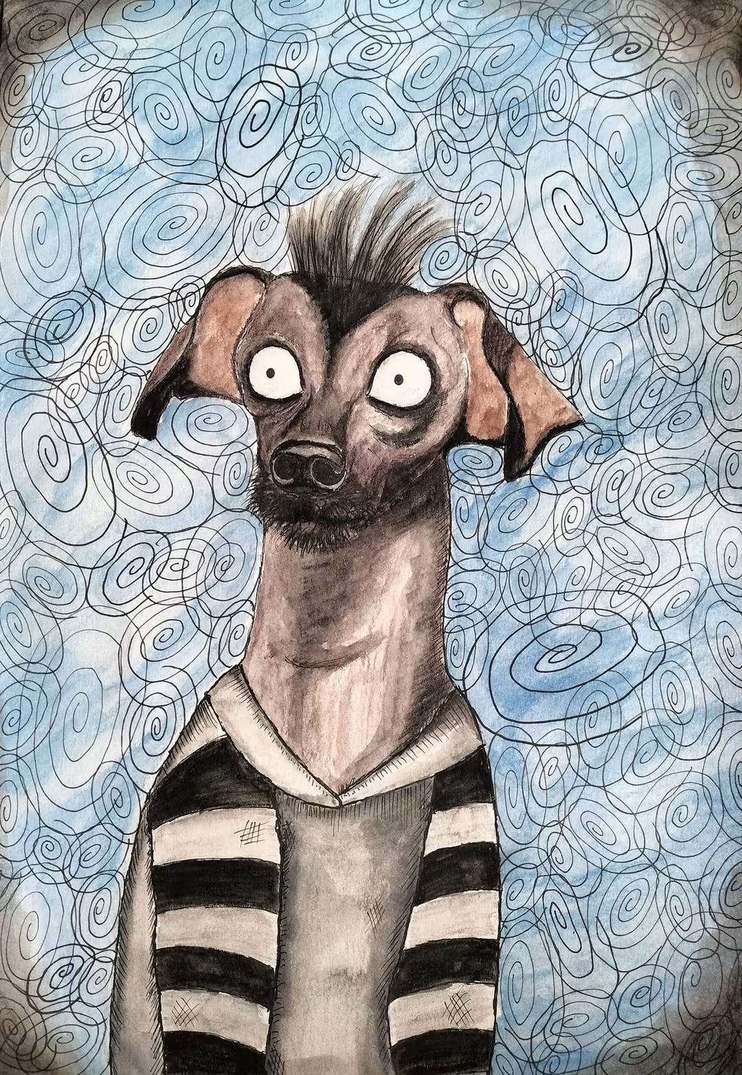 Custom Tim Burton-Inspired Pet Portrait