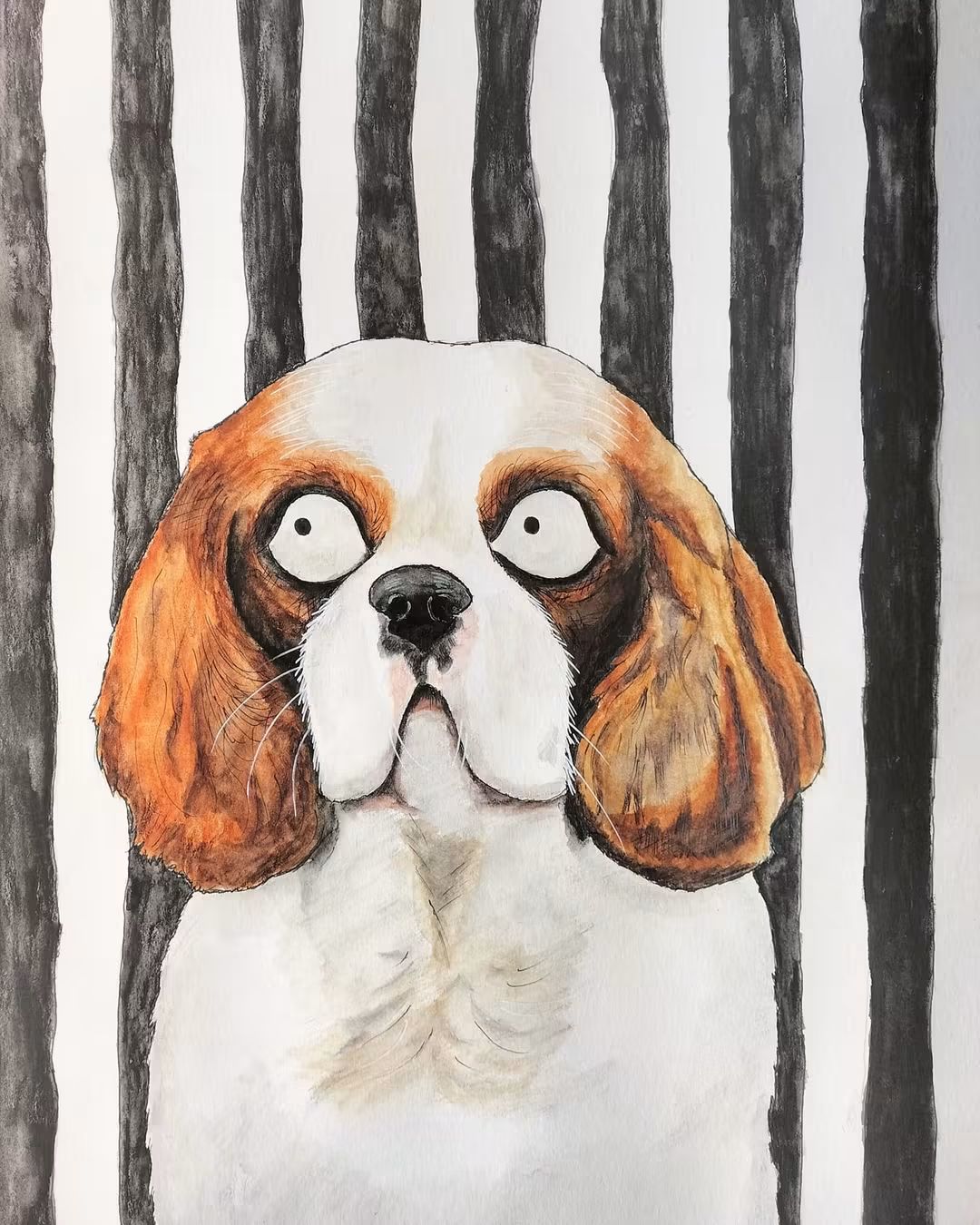 Custom Tim Burton-Inspired Pet Portrait